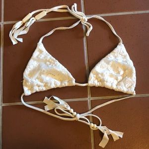 Blue life lace bikini top